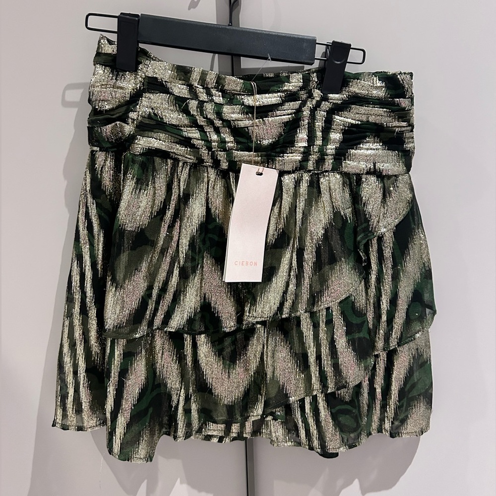 Ciebon striped gold mini skirt